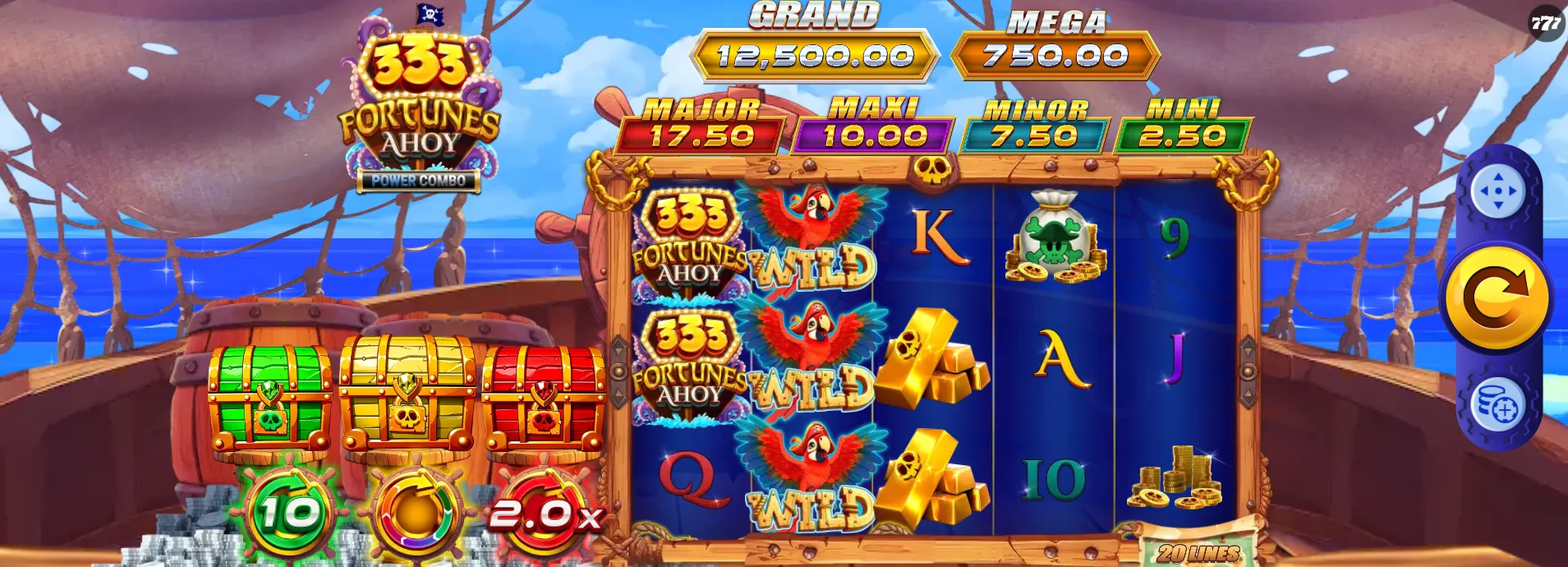 333 Fortunes Ahoy Power Combo Preview