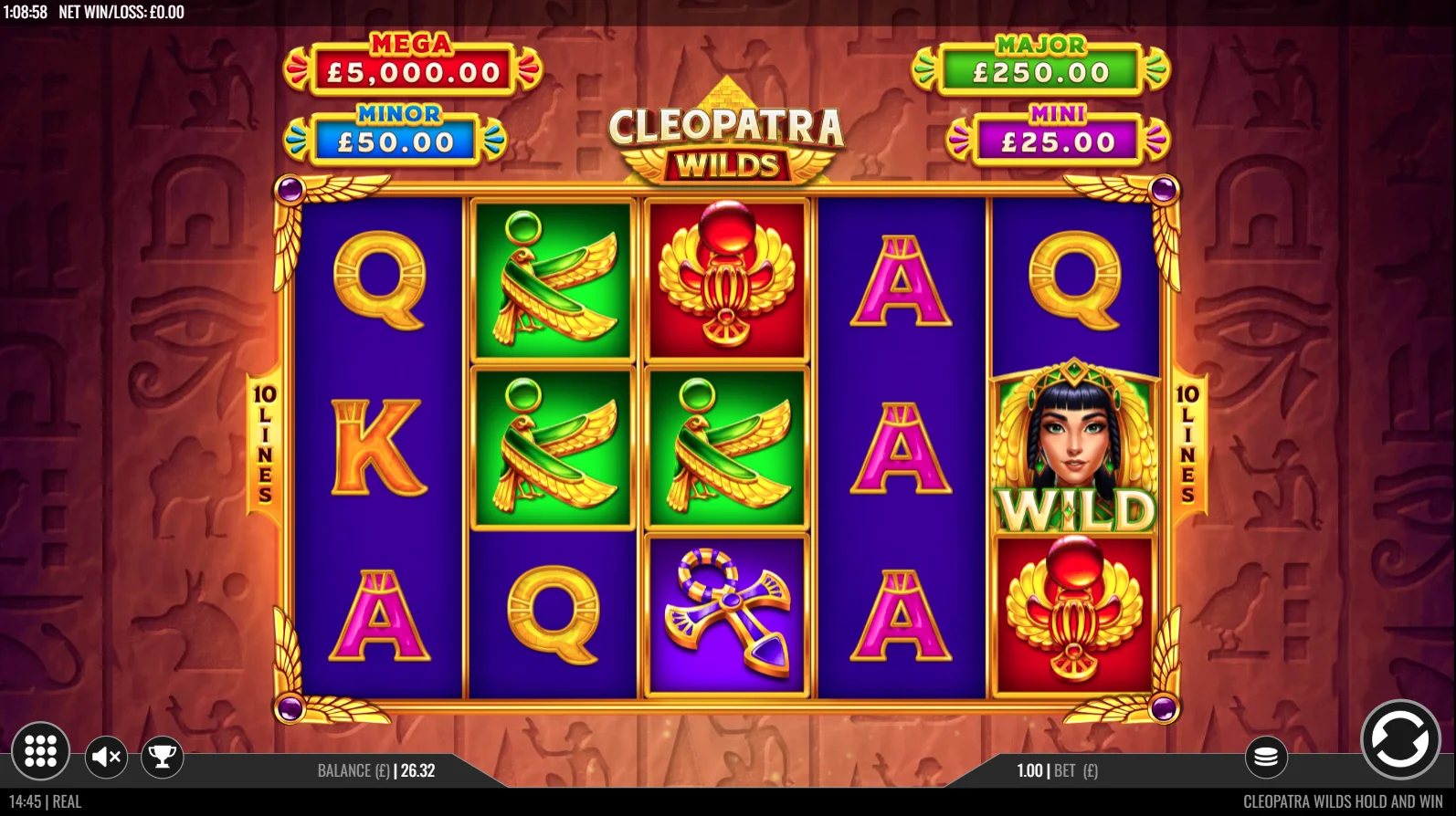 Cleopatra Wilds Hold and Win Preview