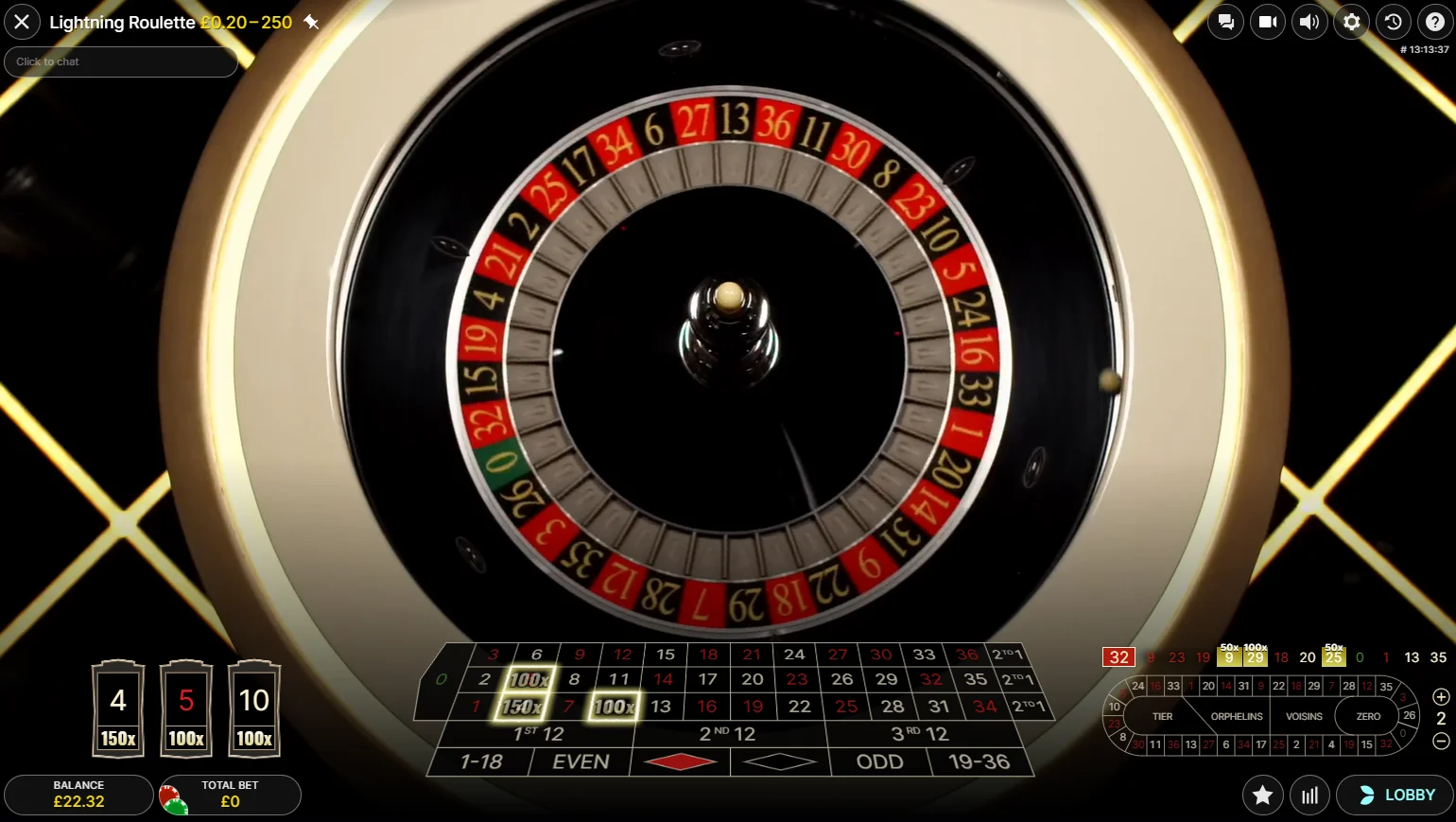 Lightning Roulette Live Preview