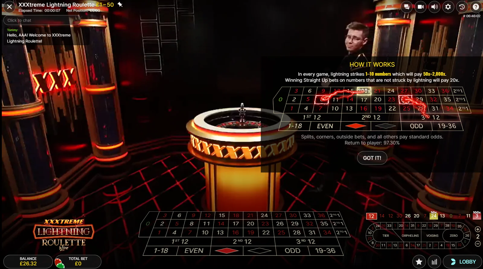 XXXtreme Lightning Roulette Live Preview